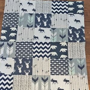 Blue and Gray Patchwork Quilt